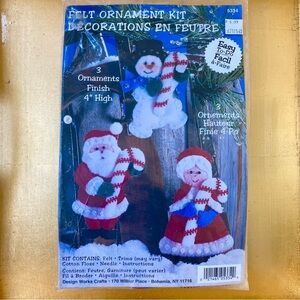 VTG Design Works Crafts: (3) Felt Christmas Ornaments Kit 5334 - NEW